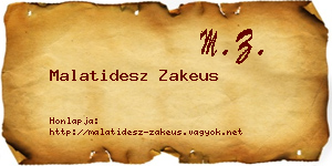 Malatidesz Zakeus névjegykártya